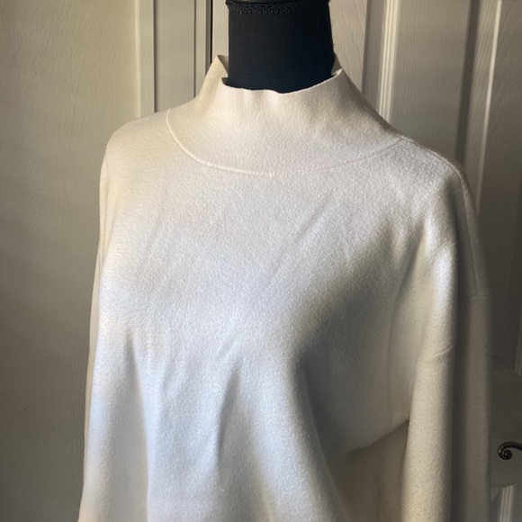 Maeve Anthropologie Winter White Mockneck Sweater M - Picture 2 of 10